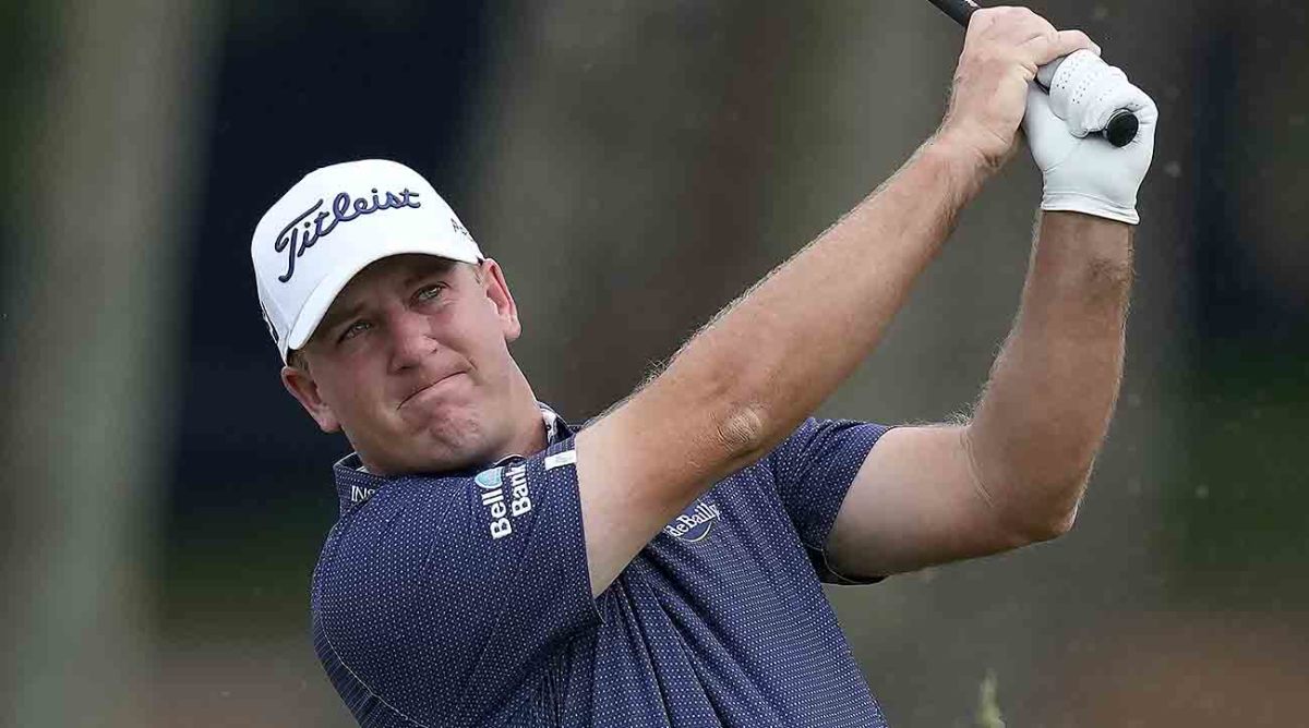Tom Hoge watches a shot in the final round of the 2023 Players Championship.